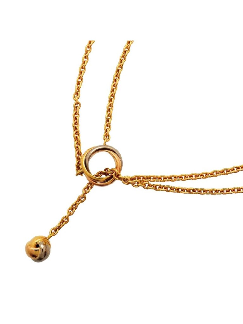 Cartier Necklace Baby Trinity/painpille 18K Yellow Gold White Pink